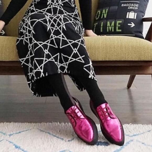 Myswear Hoxton pointed toe luxury creeper shoes Farfetch Metallic magenta size 7 - Picture 3 of 4